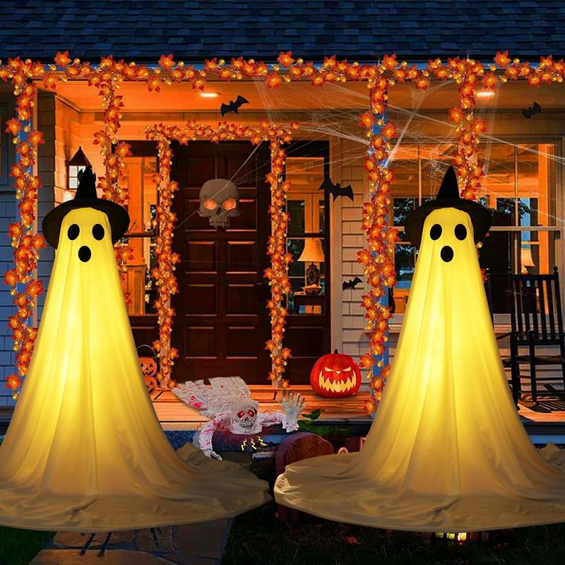 Light-up Ghost Halloween Decoration, Remote Control 2-Piece Set