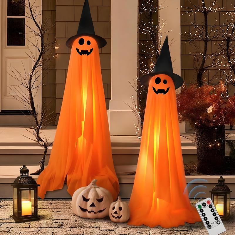 Light-up Ghost Halloween Decoration, Remote Control 2-Piece Set